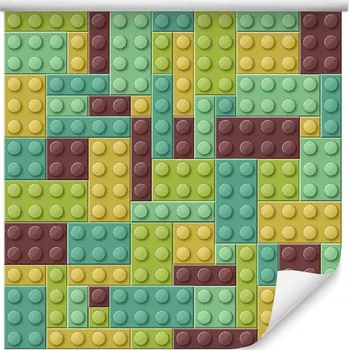 Tapeta Tapeta na zeď s barevnými kostkami do chlapeckého pokoje