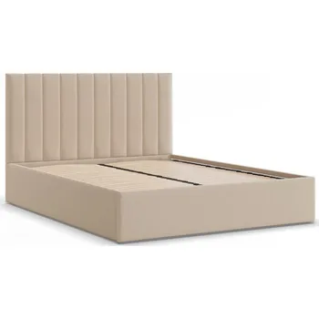 Postel Čalouněná postel POLLA 180x200 cm s roštem Krémová