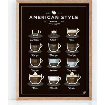 Obraz Plakát American Style Coffee 30x40 cm bez rámu 30 x 40 cm