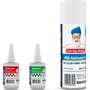 Průmyslové lepidlo KAVAN PRO PNEU střední a řidké vteřinové lepidlo 50g + Kavan PRO aktivátor CA 200ml - expresní doprava