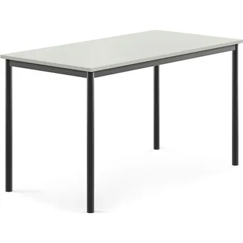 Jídelní stůl Stůl BORÅS, 1400x700x760 mm, antracitově šedé nohy, HPL deska, šedá