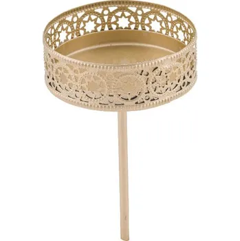 Bytová dekorace Zápich na svíčku, zlatá, 5,3x9,8cm (DOPRODEJ)|Ego Dekor