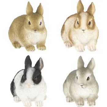 Zahradní dekorace Zvířátka a postavy OUTDOOR TRUE TO NATURE Ležící králík, v. 12,3 cm, balení obsahuje 4 ks!|Esschert Design