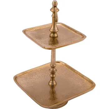 Ruční výroba - Etažér LOTTE, 2-patrový, čtvercový, 19,5x19,5x31 cm|Ego Dekor