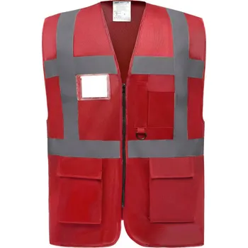 pracovní vesta Yoko Vesta HVW801 Hi-Vis, multifunkční, výstražná COT79W80100405-red 2XL Červená
