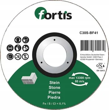 Řezný kotouč Kotouč na řezání kamene 115 x 2,5 mm rovný fortis