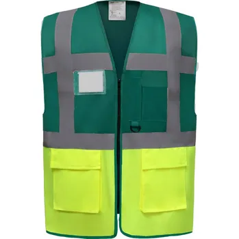 pracovní vesta Yoko Vesta HVW801 Hi-Vis, multifunkční, výstražná COT79W801zx413-paramedic g 3XL Zelená zdravotnická/žlutá hi vis
