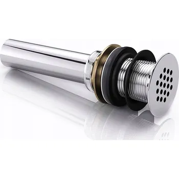 Sifon Zátka umyvadlová bez přepadu se sítkem kulatý Swiss Meyer stříbrná