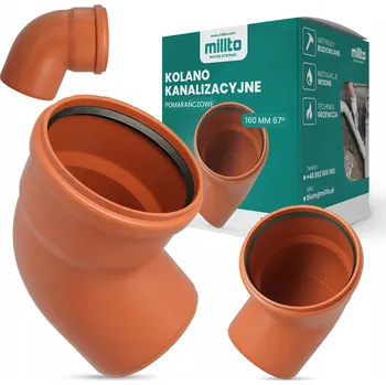 Kanalizační potrubí PVC Kanalizační Koleno 160 mm, Spojka 67° PP