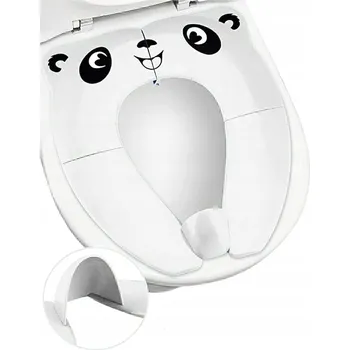 WC sedátko Přenosné skládací dětské cvičné WC sedátko Panda odolné proti stříkající vodě, bílé
