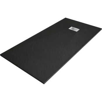 Sprchová vanička Mexen Hugo obdélníkový sprchový kout SMC 180 x 80 cm, černý, krytka inox - 42708018-X Obdélníkové sprchové vaničky