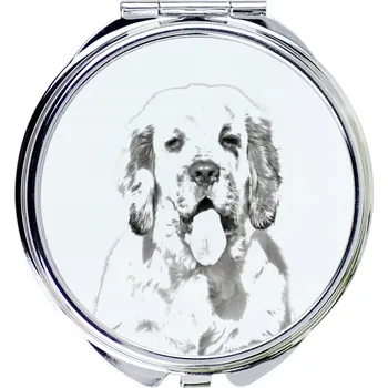 Kosmetické zrcátko Clumber španěl - kapesní zrcátko s motivem psa, personalizované zrcátko