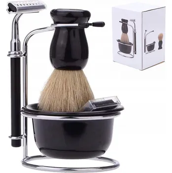 HOLICÍ SADA ŠTĚTKA STROJEK MISKA STOJÁNEK + BŘITVY na VOUSY PÁNSKÁ