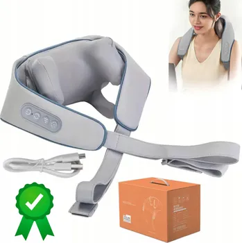 Masážní přístroj Masážní Přístroj Max-Tech bezdrátový 3D Shiatsu na krk a záda šedý 10 W