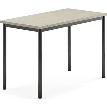 Psací stůl Stůl SONITUS, 1200x700x760 mm, antracitově šedé nohy, deska s linoleem, šedá