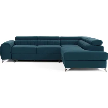 Sedací souprava Rohová rozkládací sedací souprava LAURENCE 278 cm Solar 77 modrá pravá