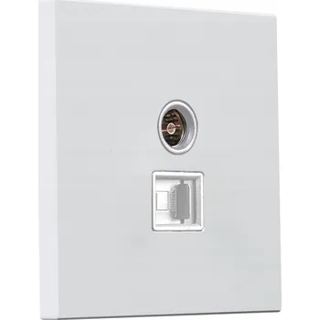 Elektrická zásuvka Anténní a internetová zásuvka do zdi Alkri-Light bílá