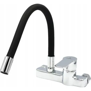 Vodovodní baterie Kuchyňská nástěnná baterie Aqui Prestige, černá/stříbrná