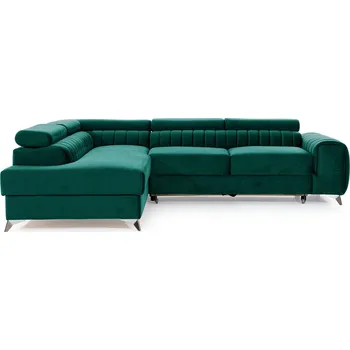 Sedací souprava Rohová rozkládací sedací souprava LAURENCE 278 cm Monolith 37 tmavě zelená levá