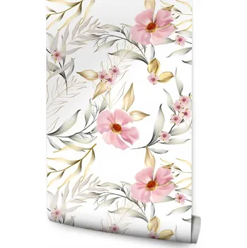 Fototapeta Dekorativní tapeta Růžové KVĚTY Listy Příroda