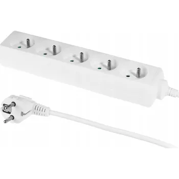 Napájecí kabel Prodlužovací Kabel Plast-Rol 1,5 m 5 ks bílá