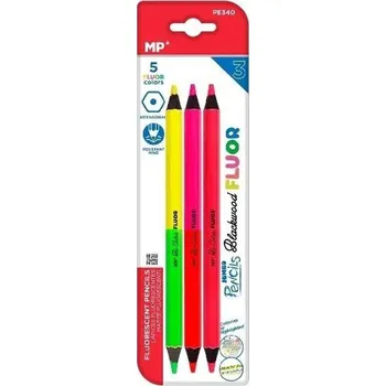 Set školních potřeb Kredki dwukolorowe 5 kolorów 3szt