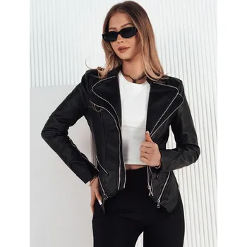 Dámská casual bunda Černá koženková bunda AGER TY4161 Velikost: M