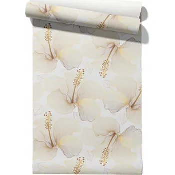 Tapeta Vliesová tapeta Béžové Květy – role 50 cm x 6,1 m