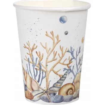 Jednorázové nádobí KELÍMKY MUŠLIČKA 270 ML 10 KS DOVOLENÁ MUŠLIČKA PRÁZDNINOVÁ