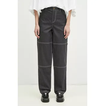 Dámské kalhoty Kalhoty adidas Originals Aop Pant dámské, šedá barva, kapsáče, high waist, JJ3140, 25, 90X