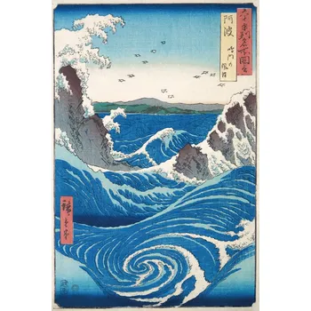 Plakát Plakát, Obraz - Hiroshige - Naruto Whirlpool, Hiroshige Utagawa
