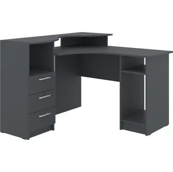 Počítačový stůl Slevadoma PC stůl ATRIKS, rohový Barva: Antracit