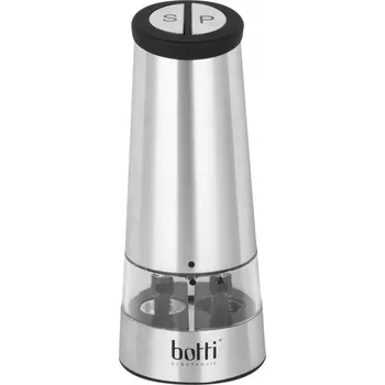 Kuchyňský mlýnek ELEKTRICKÝ MLÝNEK NA SŮL A PEPŘ DVOJITÝ BOTTI ANDRE STŘÍBRNÝ