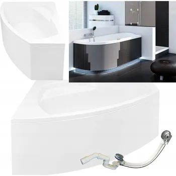 Vana VANA LEVÁ 170x115 ROHOVÁ PŘISTĚNNÁ S LED OSVĚTLENÍM, SEDÁTKEM A SIFONEM