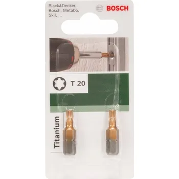 Bit Šestihranný bit T20 Bosch Accessories TiN C 6.3 2 ks
