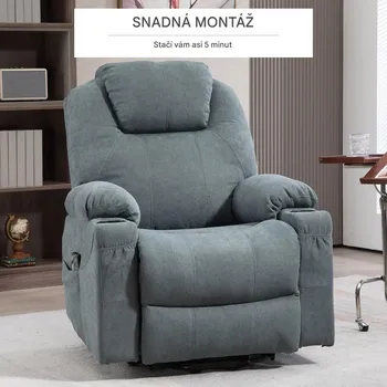 Křeslo Elektrické relaxační křeslo 90 x 101 x 107 cm | tmavě šedé