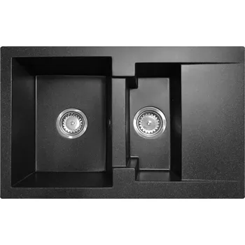 Granitový dřez Dřez s 1,5 komorou Granitan FORMA, granit černý