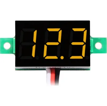 IP kamera Digitální voltmetr Veoz MNI, měřič napětí 99,9V DC ŽLUTÝ 0,36"