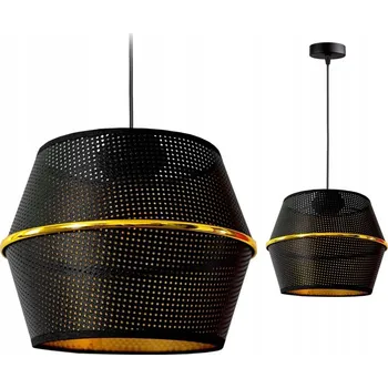 STROPNÍ SVÍTIDLO LUSTR STROPNÍ SVÍTIDLO STÍNIDLO ČERNÉ ZLATÉ