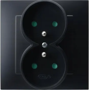 Elektrická zásuvka Elektrická Zásuvka nástěnná Ospel černá