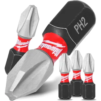 Bit 3x Bity úderové ŠROUBOVÁKY PH2 25 mm MILWAUKEE MAGNETICKÝ HROT Philips