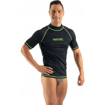 Pánské tričko Pánské UV tričko rashguard SEAC T-SUN s krátkým rukávem černé XXS