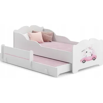 Dětská postel Dětská postel ANNA II bílá patrová kočka 160x80 zábrana matrace