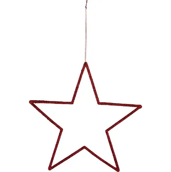 Vánoční dekorace Závěs hvězda, červená, pr. 12cm|Ego Dekor