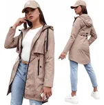 BÉŽOVÁ DÁMSKÁ PŘECHODNÁ PARKA S KAPUCÍ ty4383 - XXL