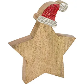 Vánoce Hvězda s červenou čepičkou, 25x23x3,5cm * (DOPRODEJ)|Ego Dekor