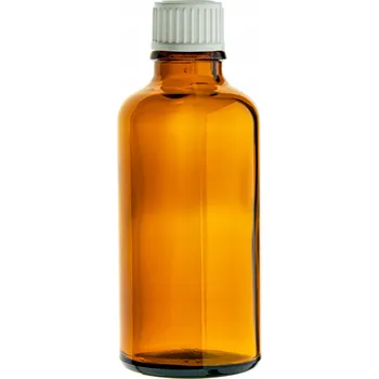 Láhev Hnědá skleněná lahvička 10 ml s bílým uzávěrem 18 mm
