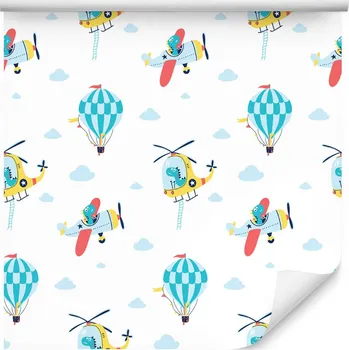 Tapeta Tapeta pro děti letadla barevné balóny