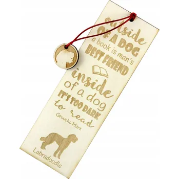 Doplněk ke knize Labradoodle - gravírovaná záložka do knihy se psem, jméno psa