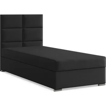 Postel Čalouněná postel CALVI 90x200 cm s pružinovou matrací Černá